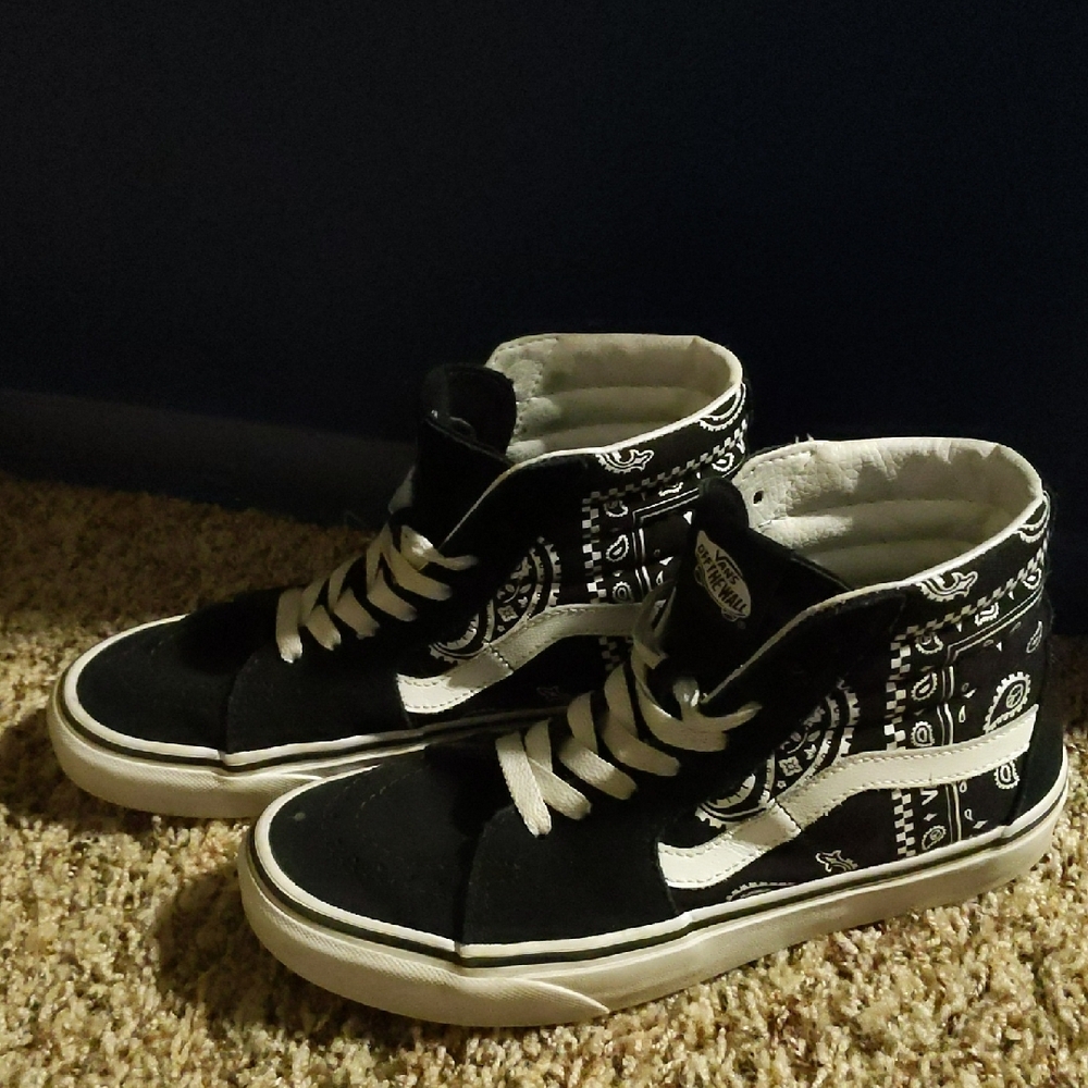 Vans Black and White High-Top Sneakers